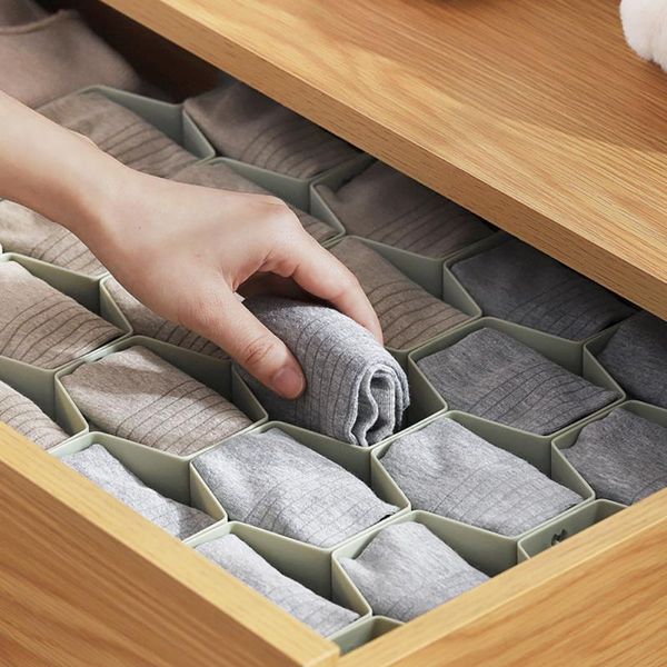 

storage drawers honeycomb shape underwear closet organizer 8 pcs dividers plastic partition clothing cosmetic wardrobe