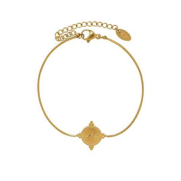 

european style polaris charm bracelets for men women accessories fashion gold color stainless steel casual bangles link, chain, Black