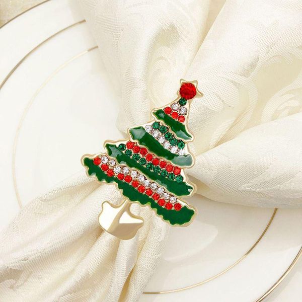 

napkin rings 6pcs christmas table buckle metal bar towel decoration t8ne