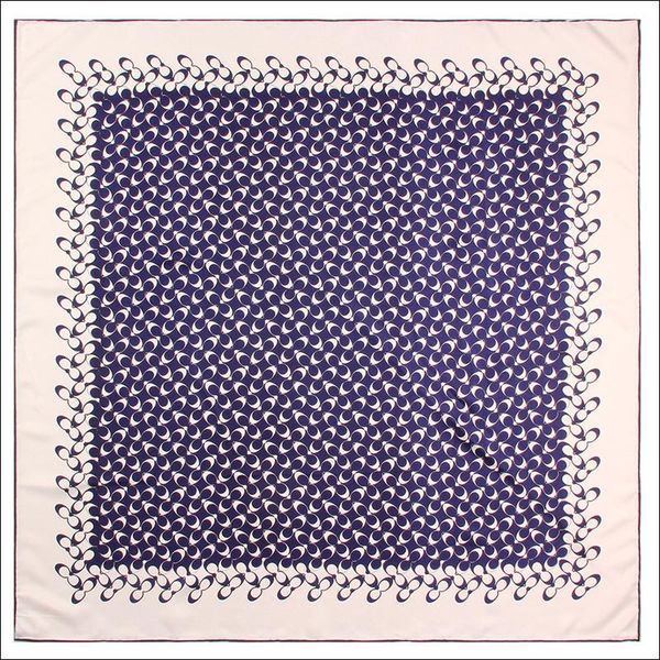 

scarves 90*90cm square silk twill scarf hand rolled edges manual, Blue;gray