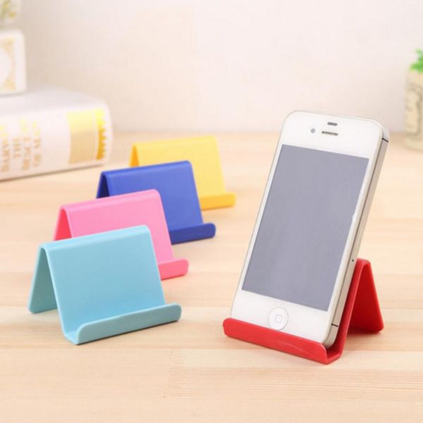 

hooks & rails portable phone holder fixed candy color plastic organizer mini business card mobile stand household