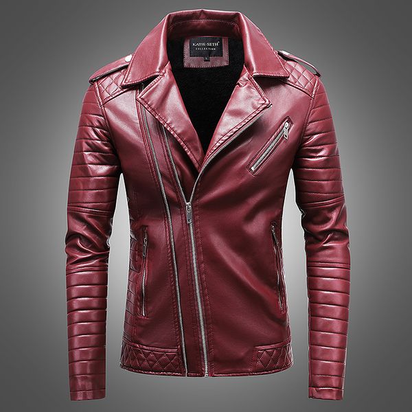 

autumn thin solid color leather men s leather jacket stand collar retro comfortable windproof and warm fashion travel commuter, Black