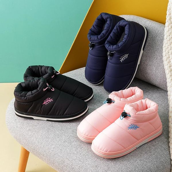 

winter woman slippers fashionable plush women's shoes home outdoor bread cotton, Black