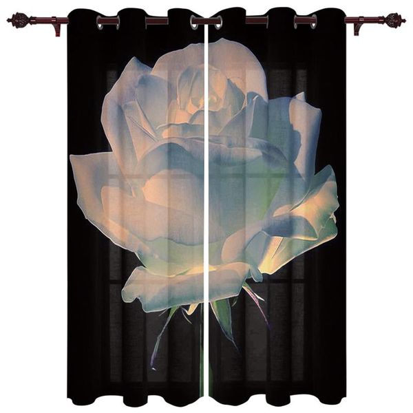 

exquisite home luxury curtains abstract white petals living room dining bedroom el translucent curtain & drapes