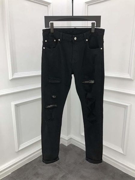 

fashion men's jeans 2021 runway luxury european design party style clothing, Blue
