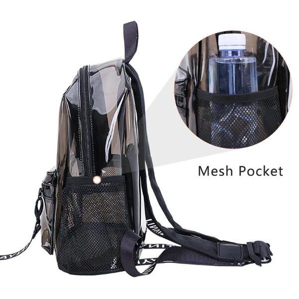 

storage bags clear pvc women backpack transparent fashion solid travel school bag for teenage girls