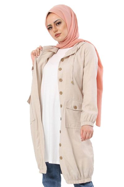 

women's jackets skirt fitted hijab cap tsd0080 beige, Black;brown