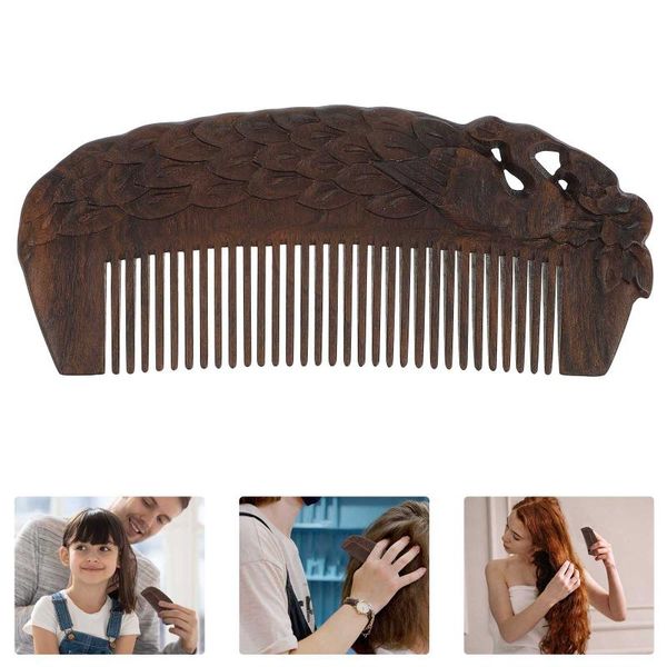 

hair brushes natural sandalwood comb household care scalp wooden, Silver