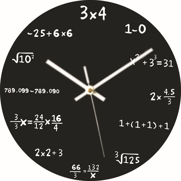 

wall clocks large clock, 12" silent non-ticking function formula decorative for living room home office battery operated