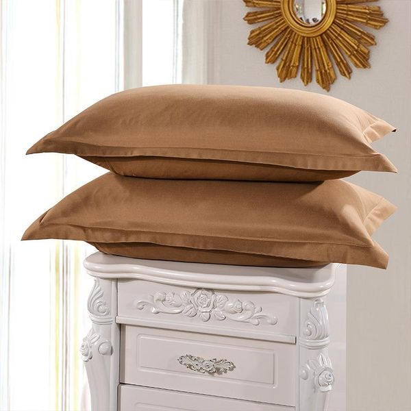 

pillow case 1 piece plain dyed knitted solid pillowcases coffee color 100% polyester brief style 48cm*74cm 50