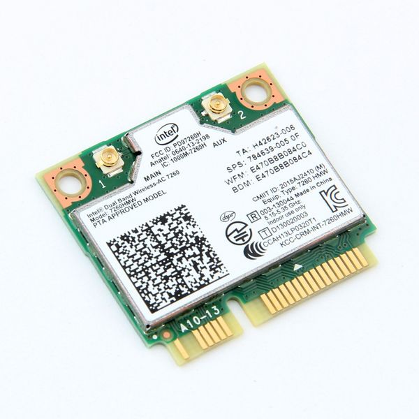 Cartão de rede sem fio de banda dupla para Intel 7260C 7260HMW adaptador Mini PCI-E 2.4G / 5GHz WLAN WIFI Bluetooth 4.0 802.11ac / a / b / g / n