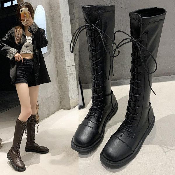 

boots long for women korean style fashion black shoes knee high female handsome kasut perempuan