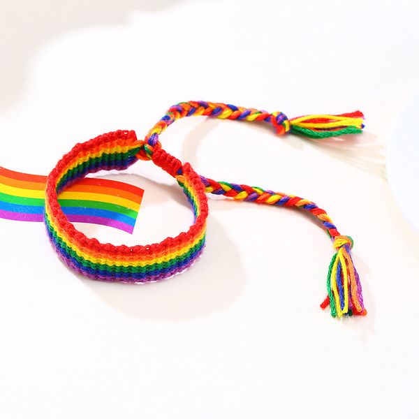

rainbow woven bracelet seven-color knot bracelet nepal friendship gay color rope woven adjustable jewelrydio chan contact, Silver