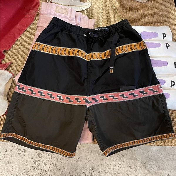 

men's shorts summer and women's two color tiger pattern pure cotton capris kapital hirata hong m~ xl, White;black