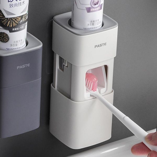 

bathroom wall-mounted automatic punch-toothpaste dispenser household toothbrush holder accessories supplies bath accessory set