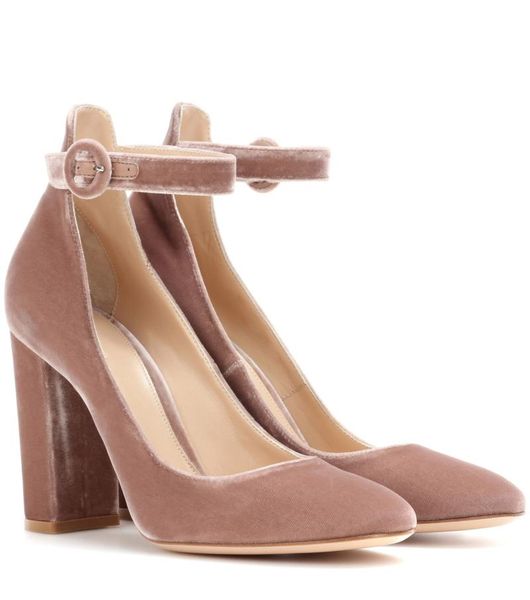 

dress shoes pumps women's high heels sandals square heel lady wedding women sandalias femininas spring/autumn buckle pink single shoe, Black
