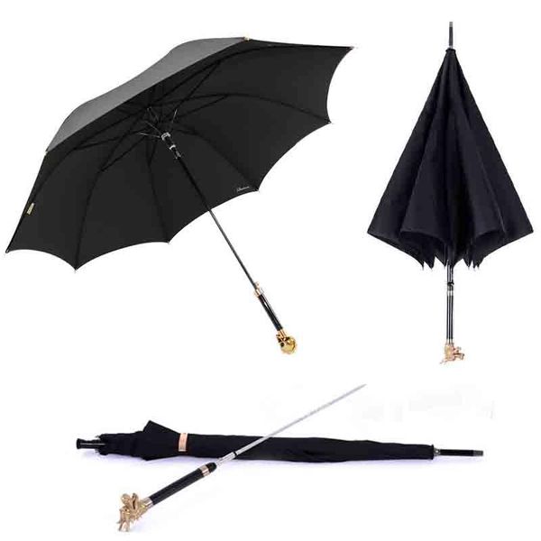 

umbrellas safebet brand 12 chinese zodiac long handle man umbrella warrior sword style windproof
