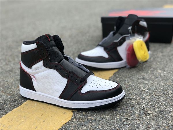 

genuine jumpman 1 men's basketball shoes mandarin duck color matching sports shoelaces shoebox full size 40--46