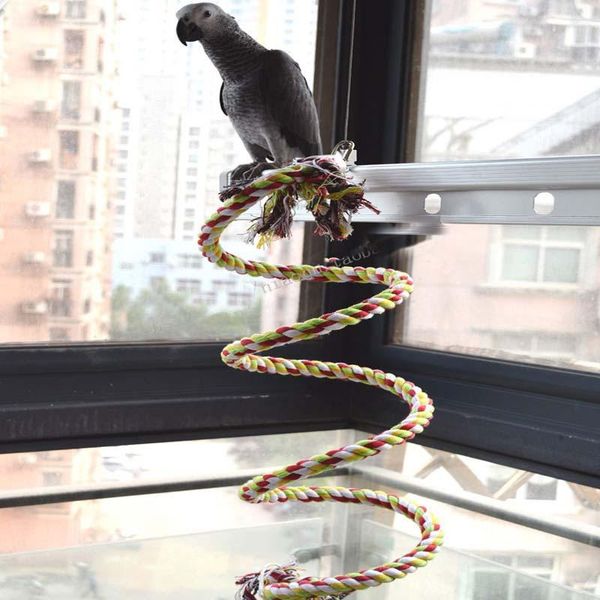 

other bird supplies 2meters heavy rope coil perch swing -squirrel parrot toys for large parrots