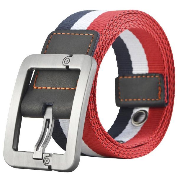 

belts pin buckle canvas belt men's student youth leisure pants tactica and women's cloth jeans waistband outdoor tide, Black;brown