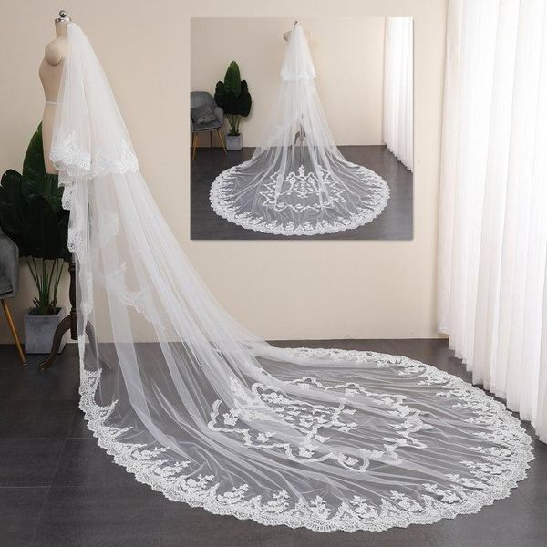 

bridal veils floral wedding veil,2 layer elegant wedding, veil,chapel veil,waltz veil,blusher veil.wedding veil with co, Black