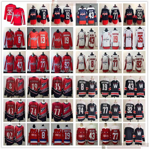 

2021 third dark blue washington capitals hockey jerseys alex ovechkin nicklas backstrom tom wilson john carlson tj oshie evgeny kuznetsov, Black;red