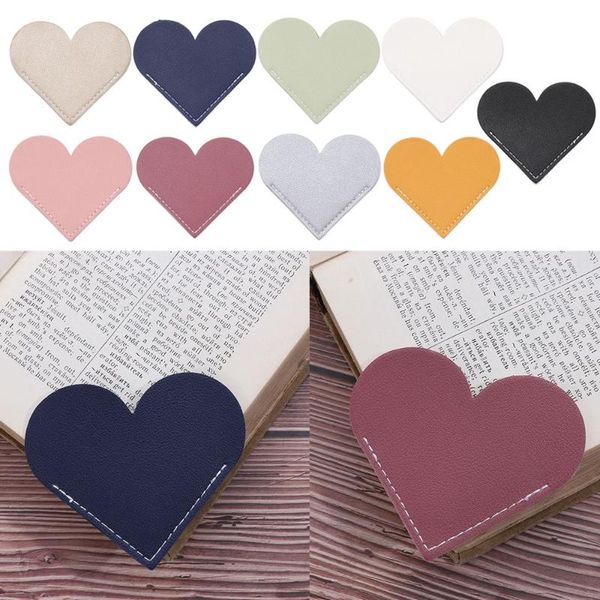 

bookmark mini handmade page marker candy color book clip love heart leather corner protective cover