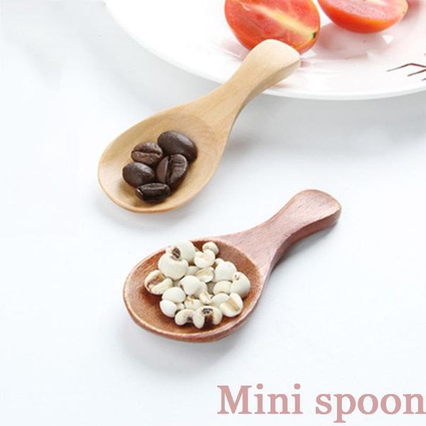 

spoons 1pcs wood condiment scoop flatware honey coffee tea small mini sugar spoon salt cooking tools kitchen gadgets