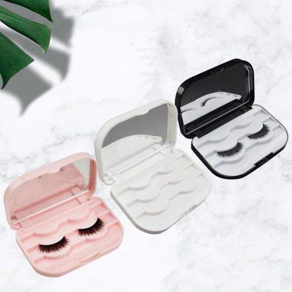 

storage bottles & jars 1pc plastic makeup false eyelashes travel lashes holder case container organizer box cosmetic with mirror