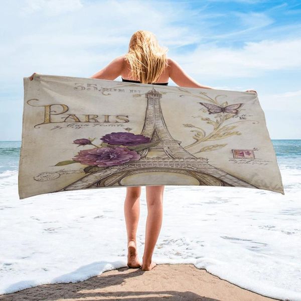 

towel paris flowers butterfly bath camping bathroom accessories face microfiber beach