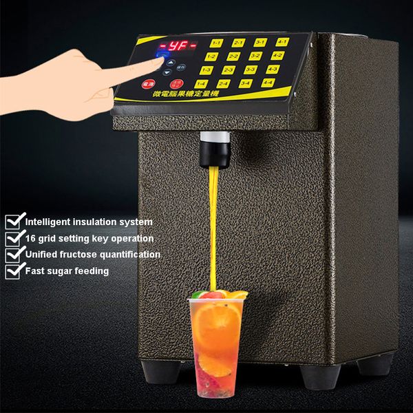 Kantitatif Fruktoz Dolum Makinesi Otomatik Şurup Dağıtıcı Kabarcık Süt Çay Dükkanı Şeker İşlemci Ekipmanları 16 Izgara