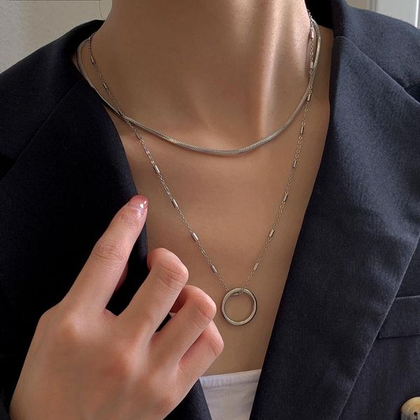 

pendant necklaces ingemark stainless steel silver color necklace ethnic circle pendent for charm women party fashion jewelry