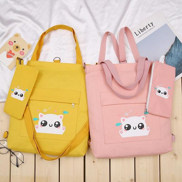 

shopping bags purfay canvas women shoulder bag cotton tote shopper eco reusable handbag cloth messenger student backpack