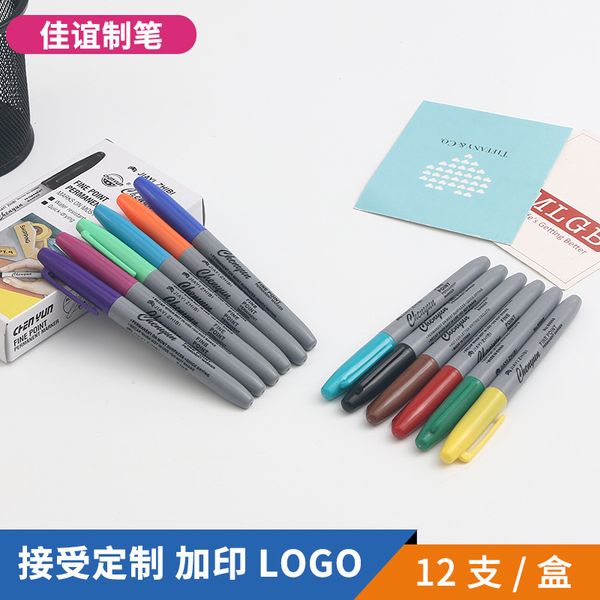 

color 12 single head marking pen oily very fine advertising