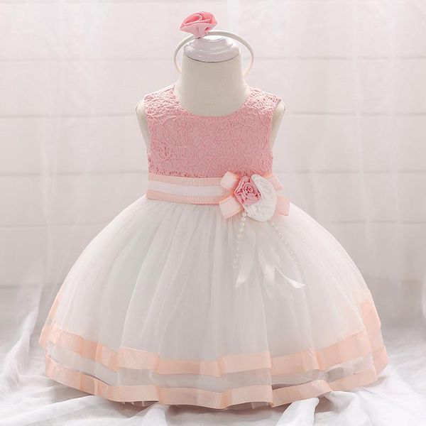 

born dresses 2021 summer baby girls long sleeve lace princess for party infant 1 years birthday girl's, Red;yellow