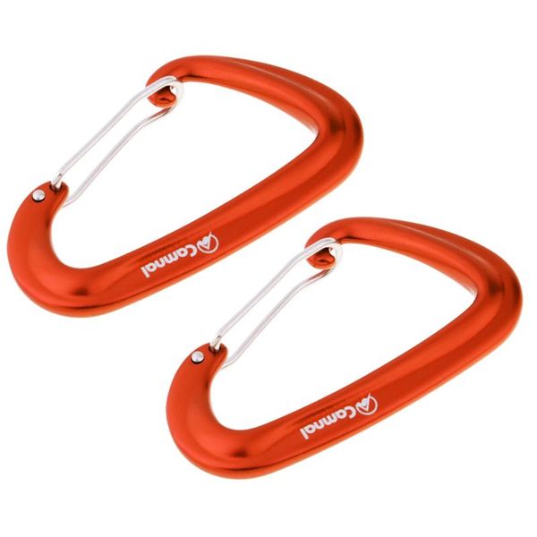 

cords, slings and webbing 2pcs 16kn aluminum wire gate spring clip d carabiner hammock keychain orange