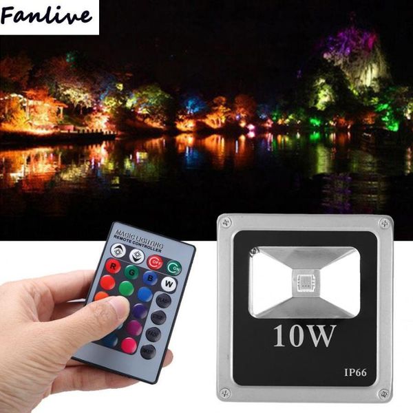 

floodlights 8pcs ac 85-265v 10w rgb led flood lamp ip66 waterproof color changeable spotlight for outdoor garden yard lawn