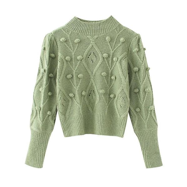 

women's sweaters 2021 women fashion solid color ball appliques knitting sweater ladies long sleeve casual chic pullovers, White;black
