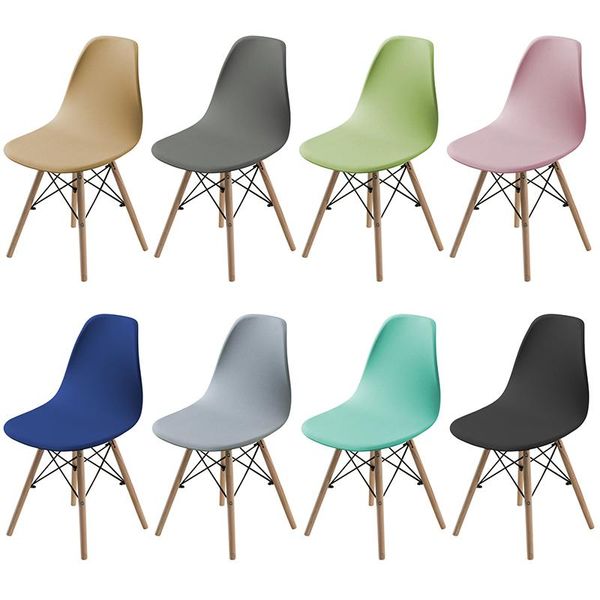 

chair covers 1 piece polyester solid color shell cover big elastic removable washable small size bar seat case for home