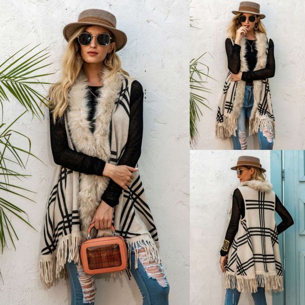 

color matching sweater autumn and winter lapel wool collar coat, White;black