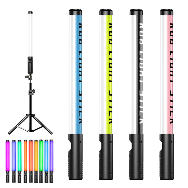 

dimmable rgb pographic lighting stick rechargeable led light wand for po studio 2500k-8500k handheld lamp 10 modes flash heads