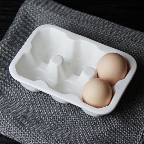

kitchen storage & organization 1pc egg tray fashion ceramic creative practical organizer box holder for home