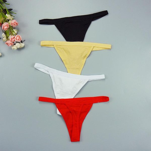 

women's panties tangas women mini thongs erotic female underwear bow strings sports cotton t-back lingerie, Black;pink
