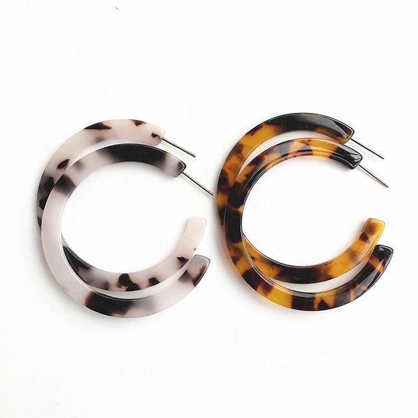 

hoop & huggie ujbox loss promotion big leopard acetate earrings for women classic acetic acid wedding party jewelry accessories wholesale bu, Golden;silver