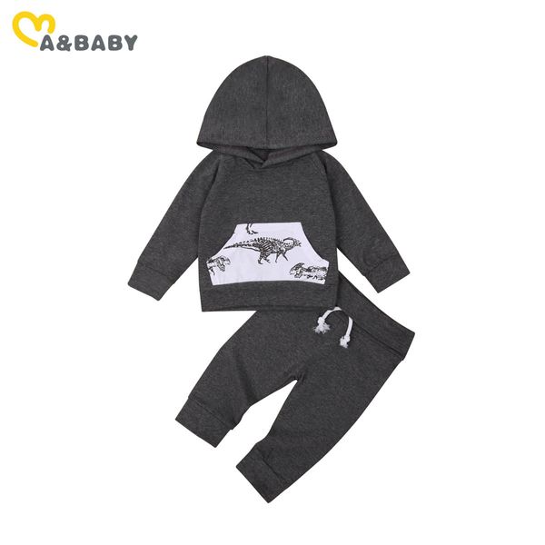 0-24m outono primavera criança criança nascida bebê roupas de roupa conjunto de dinossauro roupas de manga comprida Calças 210515