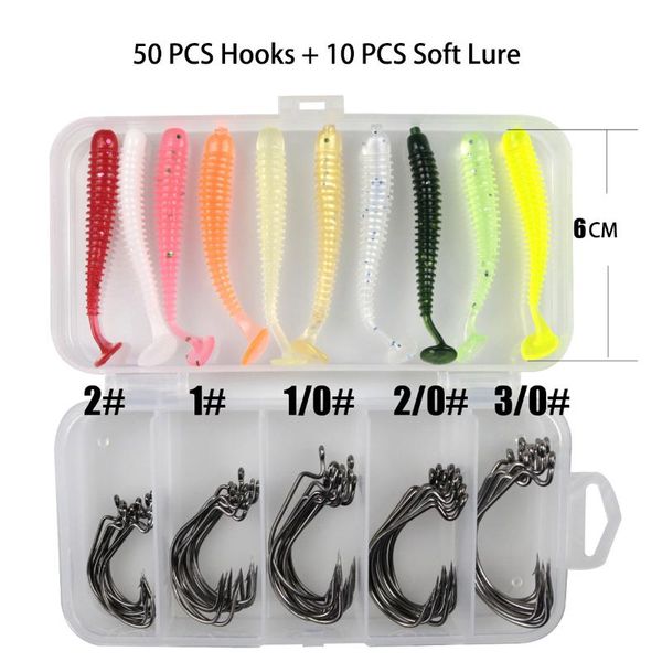 

fishing hooks lures crankbait hook soft lure set fish 2#1#1/0#2/0#3/0#