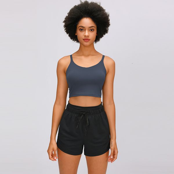 

cut 2021 suit hairless yoga nude with half bra classic clip back sling vest, Gray