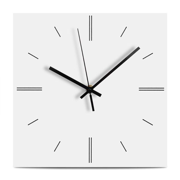 

wall clocks simple wood clock modern design living room decorative handmade square silent wooden hanging home decor