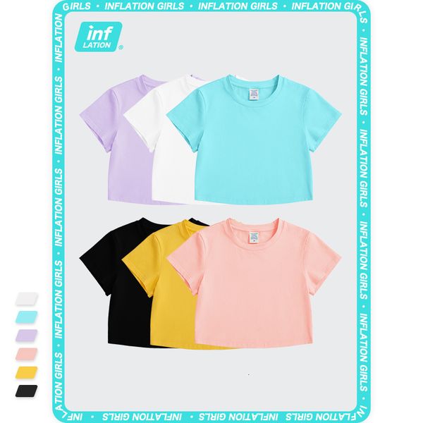 

t shirt inf women's clothing - spring / summer 2021 fashion brand ins solid color light sports small open navel short, White