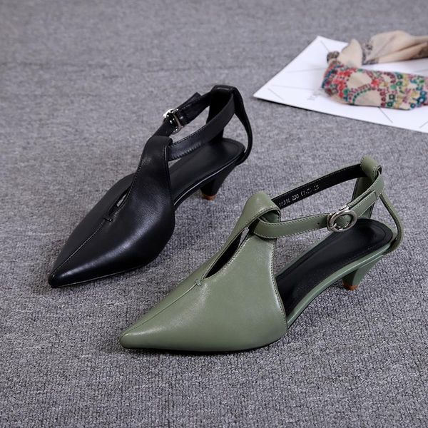 

dress shoes fashion women's sandals kitten heels 3cm mary janes buckle pointed toe women low pumps oulyyyogo, Black